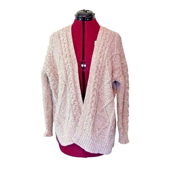 Madewell Cardigan Tan Womens Size Medium Open Front Cotton Alpaca Polyester - Picture 1 of 8